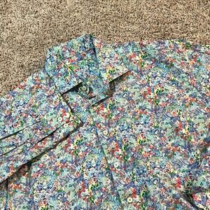 Alan‎ Flusser Men's XL Cotton Bold Floral Paisley Long Sleeve Button Up Shirt